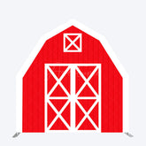 Aperturee - Aperturee Red White Farm House Barn Door Arch Birthday Backdrop